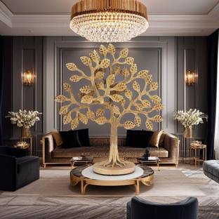 Shreeyash Elegant Kalvpriksha Tree Home & Office Decor with Shiny Gold Finish Decorative Showpiece  -  17.8 cm