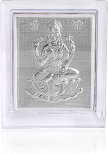 Admier Silver plated Lakshmi Frame for Gift Diwali Photo Frame Decorative Showpiece  -  11 cm