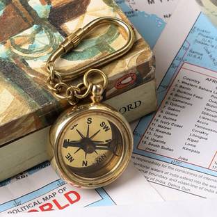 HOUSE OF COMMON Brass Ross London Compass Key Chain Showpiece Decorative Showpiece  -  1.2 cm