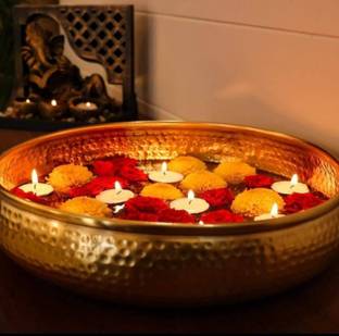 CRUST OVERSEAS Beautiful Hammet 10 inch Urli Bowl Decorative Showpiece  -  33 cm