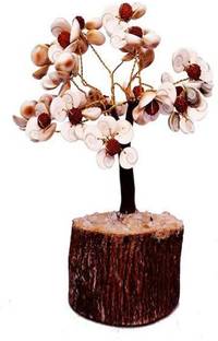 Ayyappantraders Gomati Chakra Tree with Rudraksha Beads|Gomathi Chakra Crystals Goodluck Plant डेकोरेटिव शोपीस  -  15 cm
