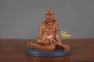 Nath Craft Anantkoti Bramhandnayak Swami Samarth Superfine Premium Quality Big Polymarble Decorative Showpiece  -  9.5 cm