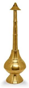 DOKCHAN 8 Inch Brass Gulab Pash Bottle for Gangajal, Gulab Dani Bottle for Pooja Decorative Showpiece  -  19.05 cm