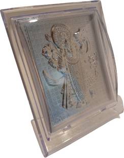 BRASS BLESSING Silver Lord SHRINATHJI Frame for Gift (2012) Decorative Showpiece  -  4 cm
