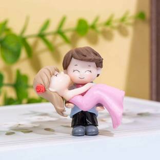 Ascension Lovely Couple Kissing Style Couple Gift for Girlfriend Boyfriend Miniature Decorative Showpiece  -  4.8 cm