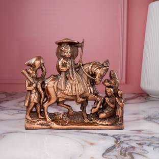 jy Jahar Veer Goga Ji Idol | Gun Metal | Copper Colour - 16 cm Decorative Showpiece  -  16 cm