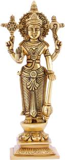 Shreeyash Lord Vishnu Brass Statue Standing Narayan Idols Murti Home Decorative Items Decorative Showpiece  -  28 cm