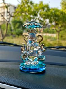 YUVIKA CRAFTS beautiful gold plated double fac ganesh for decor home, table and office. Decorative Showpiece  -  9 cm