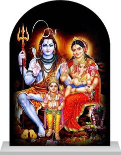 AUTOEASY Shiv Parivar idol for Car Dashboard home Temple Pooja Office Study Table Decorative Showpiece  -  8 cm