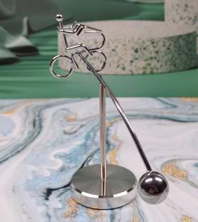 Lilone Motorcycle Balance on Pole Kinetic Art Home Office Table Decor Decorative Showpiece  -  13 cm