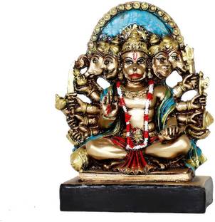 RichaSai panchmukhi hanuman god idol god murti god statue for pooja and home temple Decorative Showpiece  -  15 cm