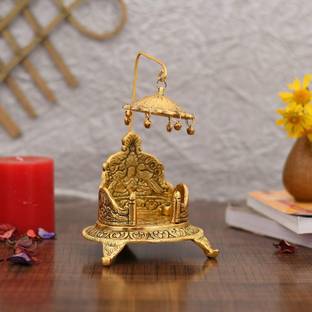 EliteTouch LADOO GOPAL SINGHASAN / PREMIUM QUALITY METAL SINGHASAN FOR HOME TEMPLE Decorative Showpiece  -  18 cm