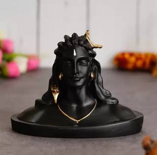 ONRR Collections Adiyogi fengshui marble statue for knowledge healthy vibes and good luck purity Decorative Showpiece  -  8 cm