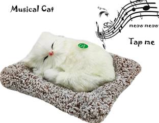 dishvy Sleeping cat with meaw sound | Musical cat tap to sound D