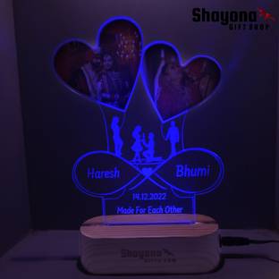 Shayona SHAYONA Personalized 3D Illusion Photo Lamp Custom Acrylic Lamp 3D Night Light Decorative Showpiece  -  22 cm