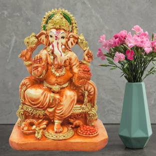 Real Craft Shree Ganesh Idol - Symbol of Wisdom and Success Decorative Showpiece  -  15 cm