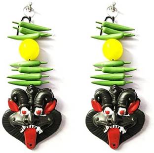 giftsrus Nimbu Mirchi Nazar Battu Evil Eye Protector Wall Hanging -Pack of 2 Decorative Showpiece  -  25 cm