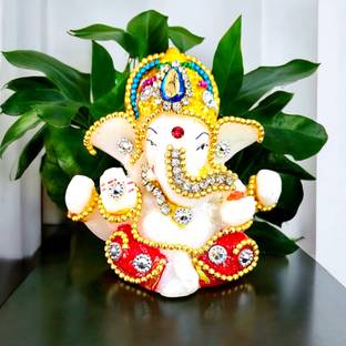 Noblenest Ganesh Ji Idol for Car Dashboard Decorative Showpiece for Home, Office Decorative Showpiece  -  6.35 cm