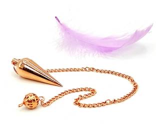 Plus Value Copper Plated Dowsing Pendulum for Professional Dowsers & Dowsing Tool - Free Dowsing Chart & Small Jute Bag Decorative Showpiece  -  4 cm