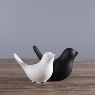 Craftomanic Cute Resin Birds Dove Family Statue Decoration Figurine for Living Room Decorative Showpiece  -  12 cm