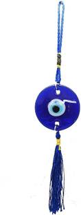 REVASHREE CRAFT WORLD Crystal Blue Evil Eye Wall Hanging for Car & Door/Office Hanging for Good Luck and Prosperity (Small 22cm Height) Decorative Showpiece  -  22 cm