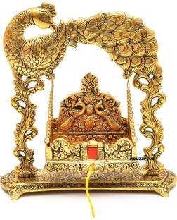 LABHCART Laddu Gopal Jhula Palna with Peacock Design डेकोरेटिव शोपीस  -  22.9 cm