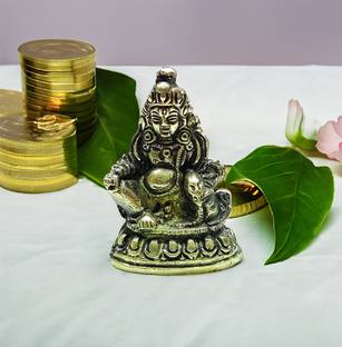 Dhinchak Brass Metal Bhagwan Kuber Statue Figurine for Dhanteras or Diwali pujan (100 gm) Decorative Showpiece  -  6 cm