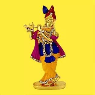 jangra Lord Krishna Murti Idol Home or Office and Gift for Vastu and Car Dashboard Decorative Showpiece  -  19 cm
