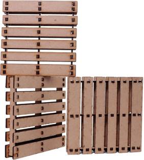 Velfire Set of 3 Wooden Pallet Style Coasters – Handmade Farmhouse Home Décor Decorative Showpiece  -  3.81 cm