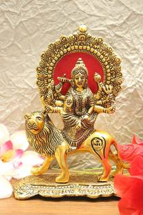 Neo Classic Durga Maa Hindu Goddess Statue | Maa Durga Statue with Lion Figurine 8 inch Decorative Showpiece  -  18 cm