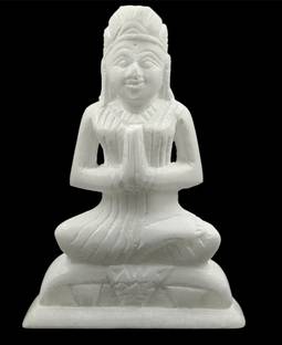 MAA MANSA DEVI parvati white marbal Decorative Showpiece  -  16.5 cm
