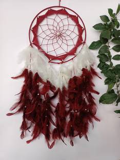 WINDCHIMES Bhavani Art & Craft Maroon colour dream catcher Decorative Showpiece  -  60 cm