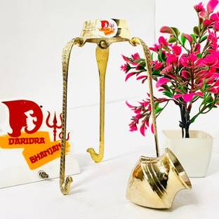 DARIDRA BHANJAN Shivling stand, Abhishekam stand, Shiv snake shiva kalash lota stand shivling Decorative Showpiece  -  22 cm