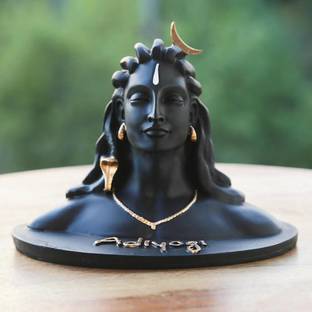 Ganesh Handicraft Adiyogi Statue for Car Dashboard, Lord Adi Yoginath Gift Pooja Use, 15 cm Black Decorative Showpiece  -  11 cm
