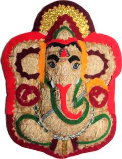 MV Handmade Original Lavancha / Vettiver Lucky Ganesha - 5Inch (Wall / car Hanging) Decorative Showpiece  -  12 cm