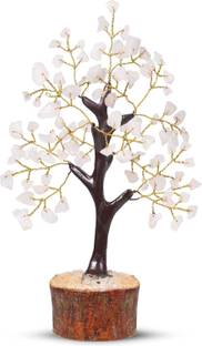VIBESLE Rose Quartz Crystals, Good Luck Money Tree, Pink Room Decor, Spiritual Items Decorative Showpiece  -  22 cm