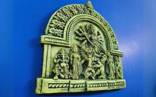 Rural Bird Maa Durga Terracotta Clay Wall Hanging Decorative Home Decor Durga Family Statue Decorative Showpiece  -  25 cm