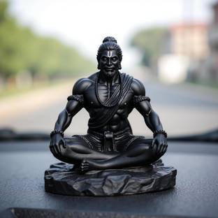 CraftnLove Resin Hanuman ji Statue for home temple puja room décor dashboard décor idols Decorative Showpiece  -  12.5 cm