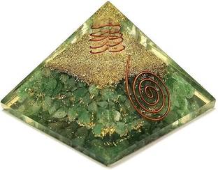 Crystal Divine Green Aventurine Orgonite Pyramid Vastu for Home Decor Office Items Showpieces Decorative Showpiece  -  9.9 cm