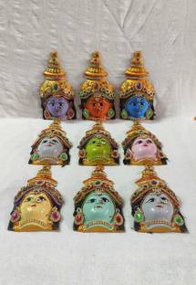 Puja Celebrations Navadurga Decorated Devi Faces Set of 9(6.5 inches) Decorative Showpiece  -  16 cm