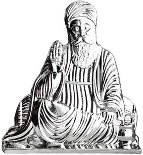 M Men Style Gurunanak dev ji and Waheguru Metal Statue Sikhism Idol Decorative Showpiece  -  5.5 cm