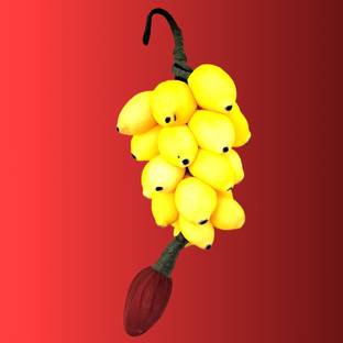 HOIVA 1. Artificial yellow sponge banana hanging for Home / office - 7 inch Decorative Showpiece  -  18 cm