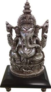 sai creations Ganesh Ji Plum Wood God Idol Large Decorative Showpiece  -  22 cm