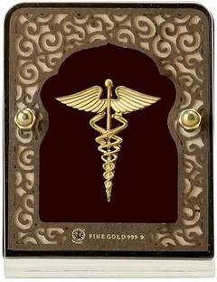 Crystera Jewels Jewels Doctor Emblem Table Top with 24kt Gold Leaf - Honoring Medical Excellence Decorative Showpiece  -  7 cm