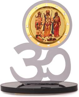 Divine Collections Enterprises Shri Ram Parivar Photo in Om Idol Photo Frame for Car Dashboard Decorative Showpiece  -  8 cm