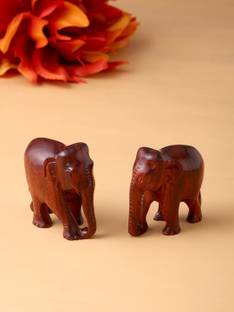RDK SON'S Original Red Sandalwood Elephant Decorative Showpiece  -  3 cm
