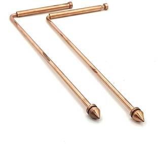 Plus Value Copper Dowsing Rod Pair For Vastu, Reiki, Dowser Master, Divining L Rods For - Ghost Hunting, Divining Water, Gold, Buried Items Decorative Showpiece  -  11.5 cm