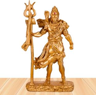 Elegant Lifestyle Standing Shiv Ji Statue Good Luck Gift Shiva Murti for Car Dashboard Office Home Decorative Showpiece  -  11.5 cm