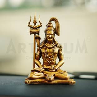 ARTARIUM Meditating Lord Shiva for Car Dashboard | Shiva Idol for Home Décor Decorative Showpiece  -  9.9 cm