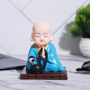 sculpmart Solar Powered Gautam Buddha Statue with Moving Head and Hand for decor Decorative Showpiece  -  10 cm